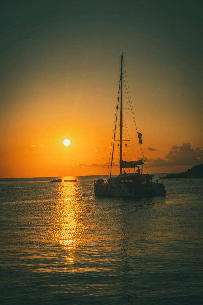 sunset on zakynthos island