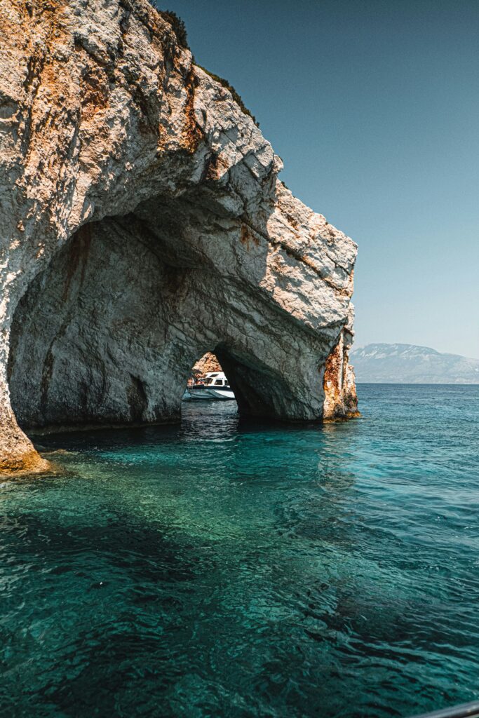 blue caves on zakynthos island